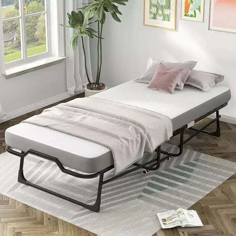 Mjkone Twin Size Modern Folding Bed With Mattress Included