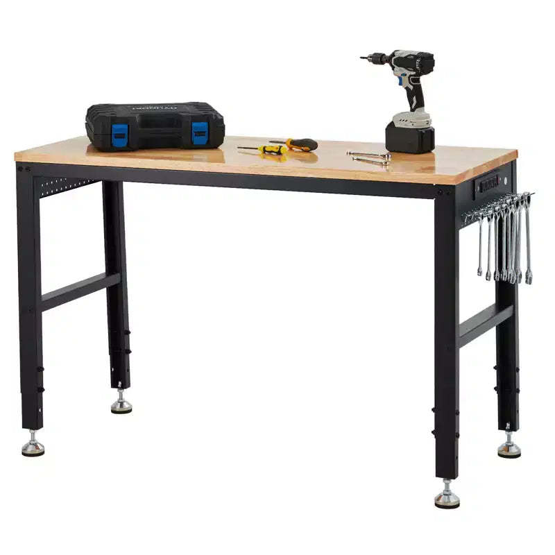 Adjustable Workbench , 2000 lbs Load Capacity, Height Adjustable 29.5-38.4, Ideal Heavy-Duty Garage Worktable for Home, Office & Workshop