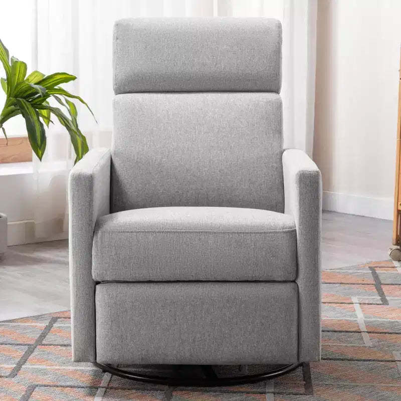 GDFStudio Peggy Modern Upholstered Rocker Nursery Chair with Plush Glider Swivel and Adjustable Recline
