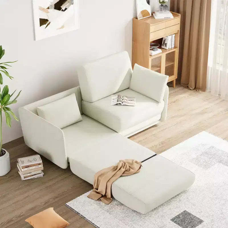 66 Inch Pull Out Sofa Bed Queen Size, 3-in-1 Convertible Sleeper Sofa Bed with Thicked Cushions,Multi-Functional