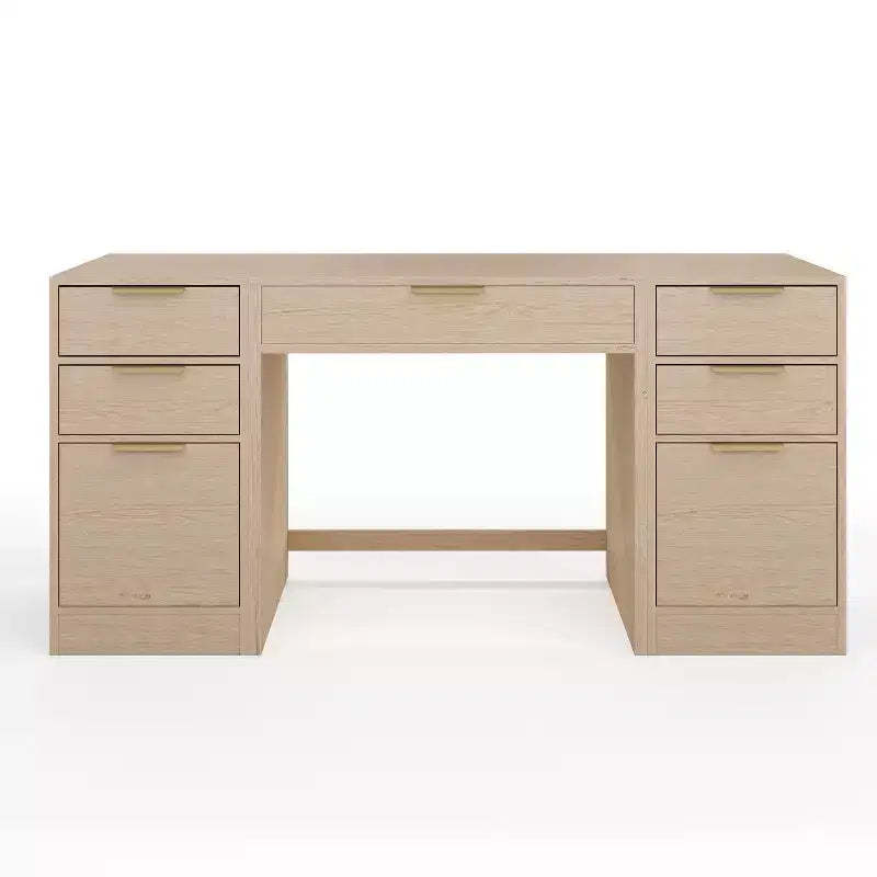 Martha Stewart Kayden Home Office Modular Single-Drawer Desk with Dual 3 Drawer File Cabinets