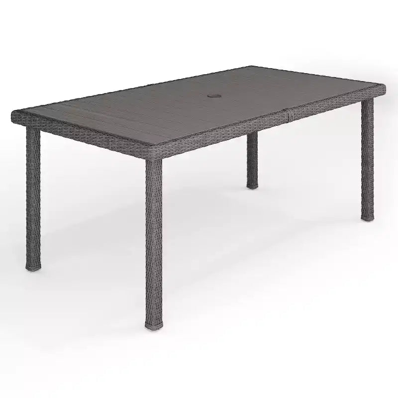 Martha Stewart Bedford 71 Indoor-Outdoor Patio Table with Engineered Wood Top in Rattan Wicker
