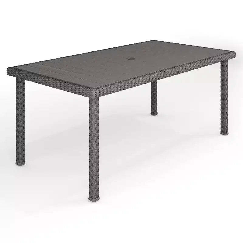 Martha Stewart Bedford 71 Indoor-Outdoor Patio Table with Engineered Wood Top in Rattan Wicker