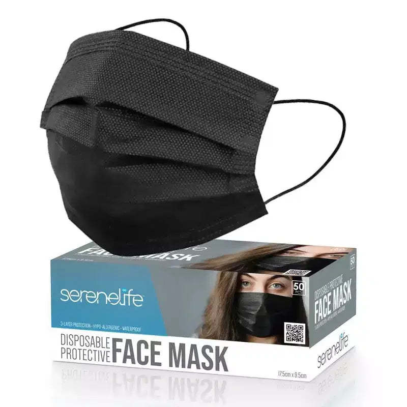 SereneLife 50 Pieces Disposable Face Masks