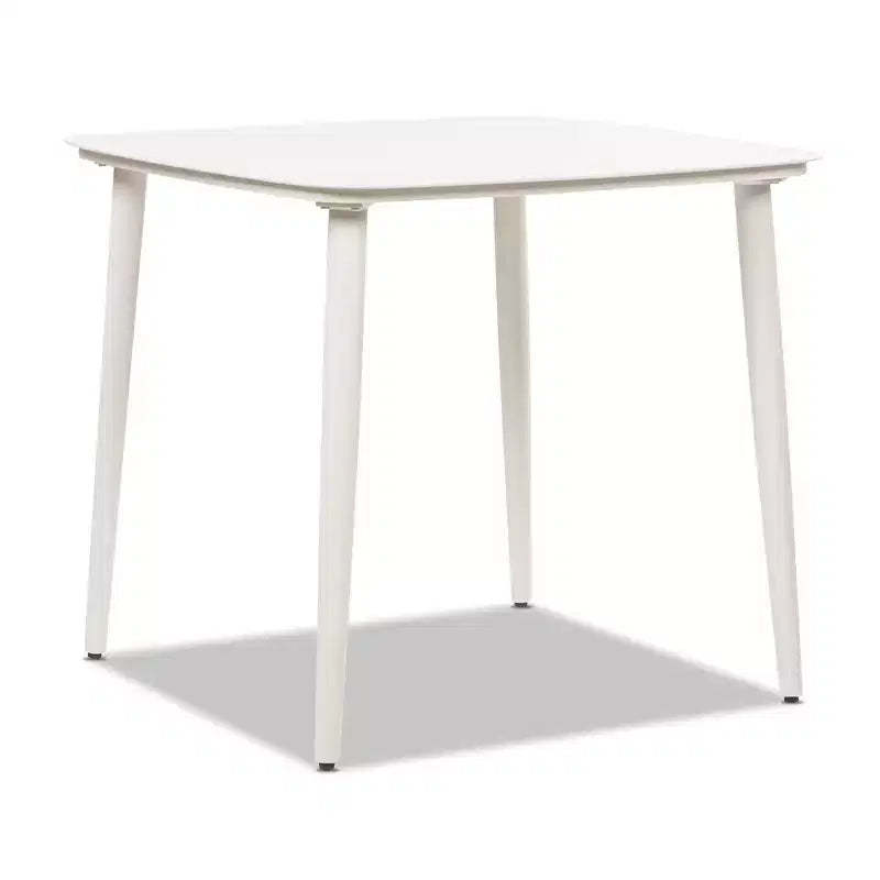 Jennifer Taylor Home Santorini 33.5 Square Outdoor Patio Table in Light Beige Gray