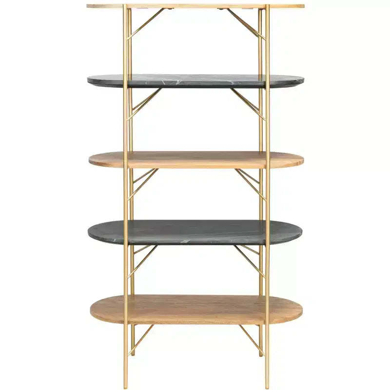 Lawson Marble Bookcase - SFV5734 - Natural/Black - Safavieh Couture