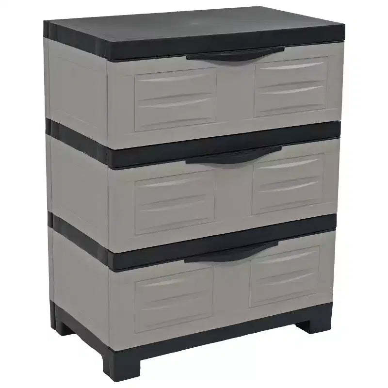 Sunnydaze Heavy-Duty Plastic 3-Drawer Storage Cabinet Organizer - 29.5