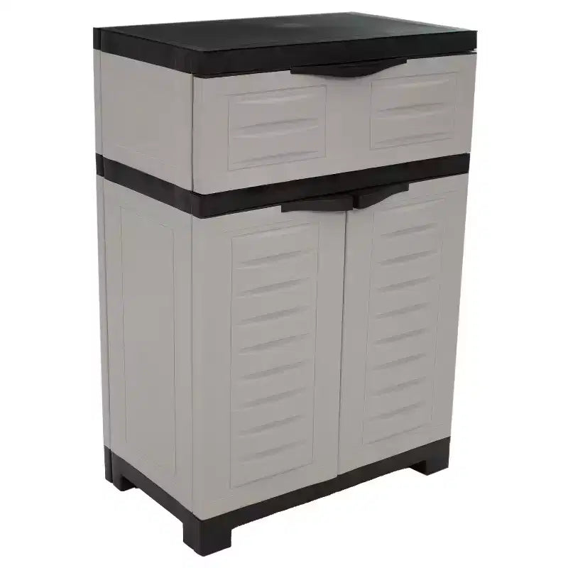 Sunnydaze Versatile Plastic Storage Cabinet with Adjustable Shelf - 34.5