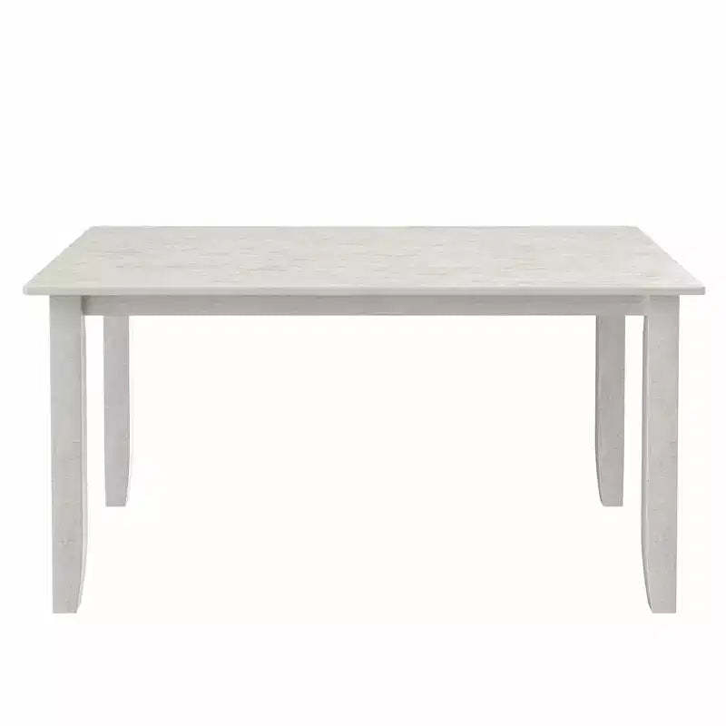 VECELO Farmhouse Style Dining Table, Rubber Wood Table with 4 Solid Wood Legs for Kitchen, Gray