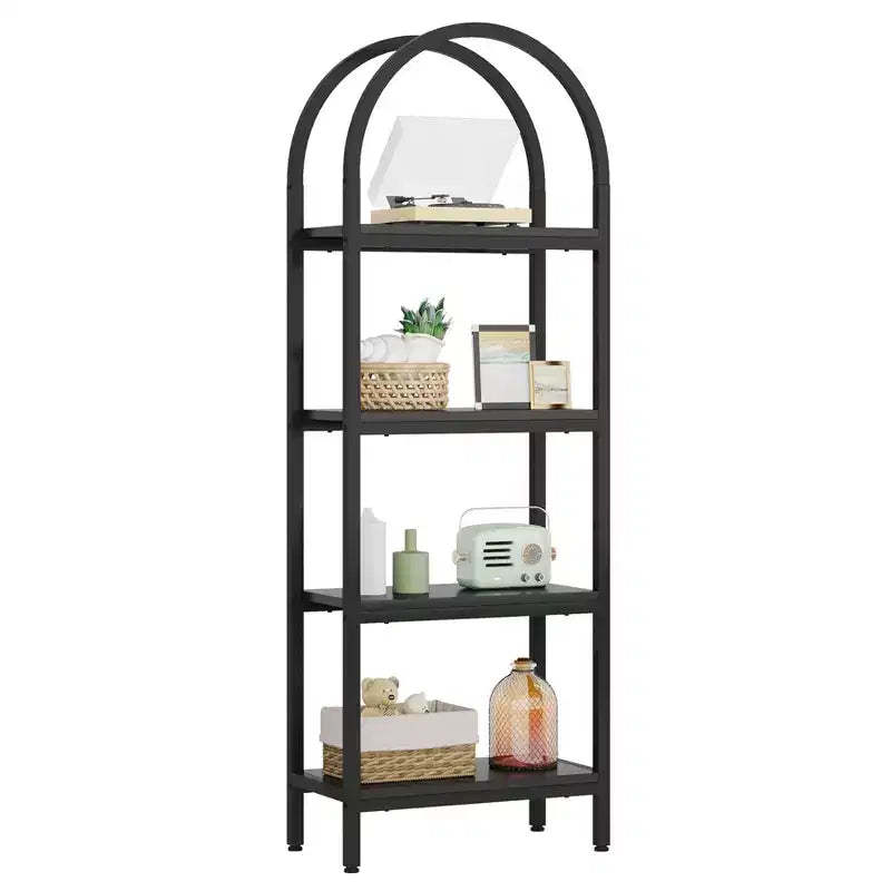 Lantine 70.8 4-Tier Open Arched Bookshelf