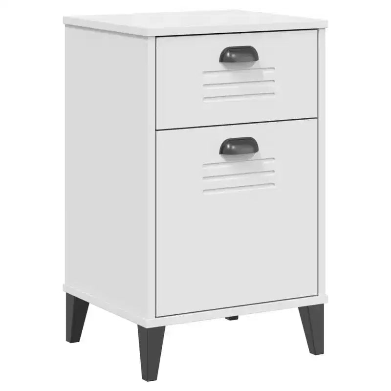 vidaXL Bedside Table Engineered Wood, Plastic, Medium - White, Black, Anthracite Gray