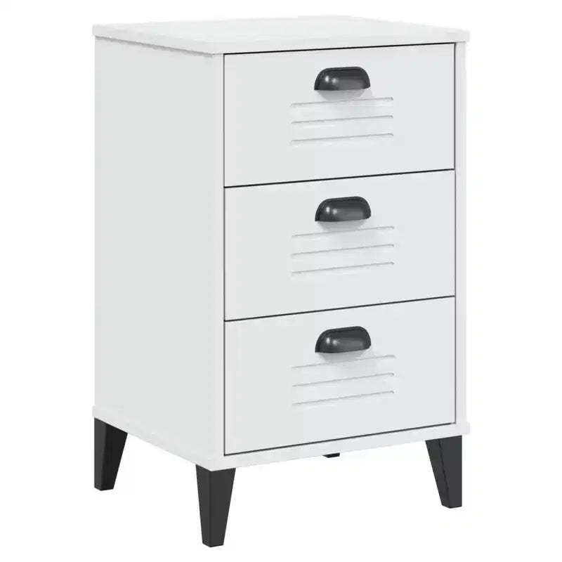 vidaXL Bedside Cabinet Accent End Table Bedroom Furniture Engineered Wood - White Anthracite Gray