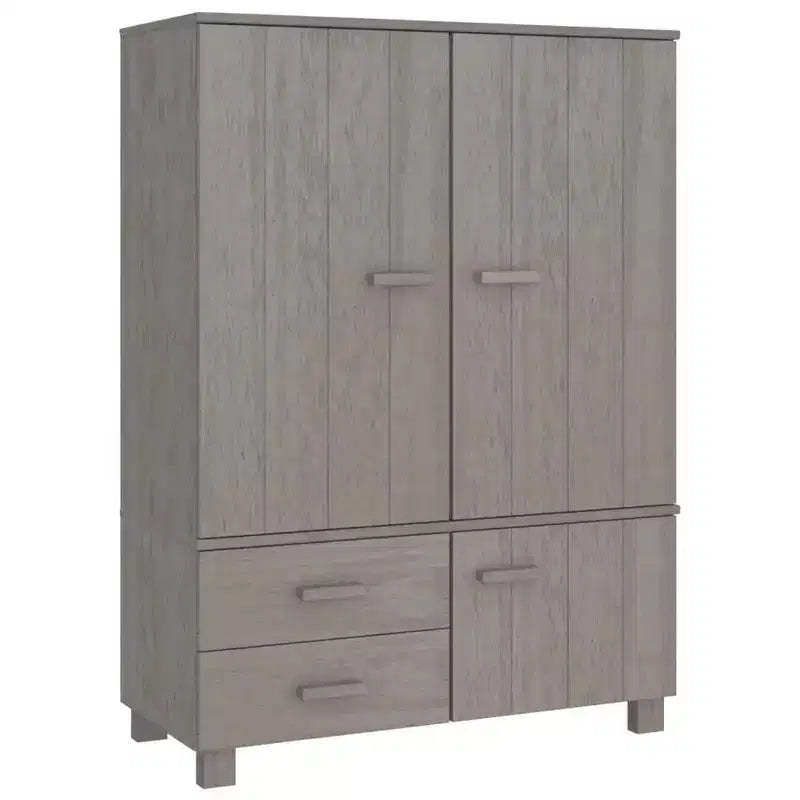 vidaXL SENJA Wardrobe Storage Cabinet Cupboard Rattan Look Solid Wood Pine