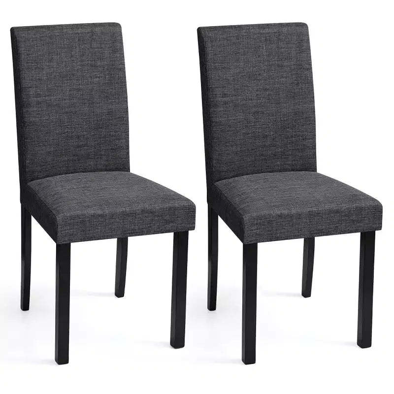 Subrtex Linen Solid Wood Dining Chair Upholstered Parsons Chair (Set of 2)