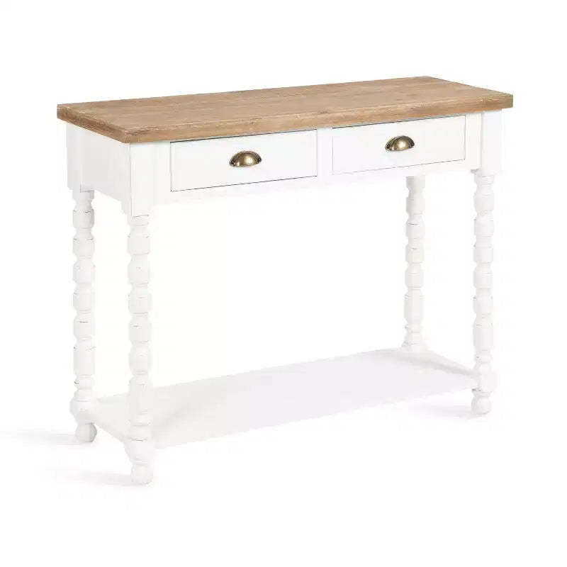 Kate and Laurel Rutledge Console Table with Storage, 40x14x33, White