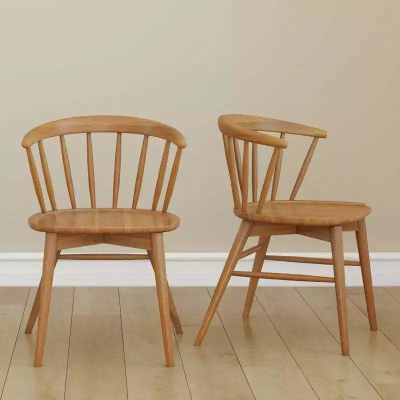 Plank+Beam Set of 2 Dining Chairs, Solid Wood Kitchen Chair