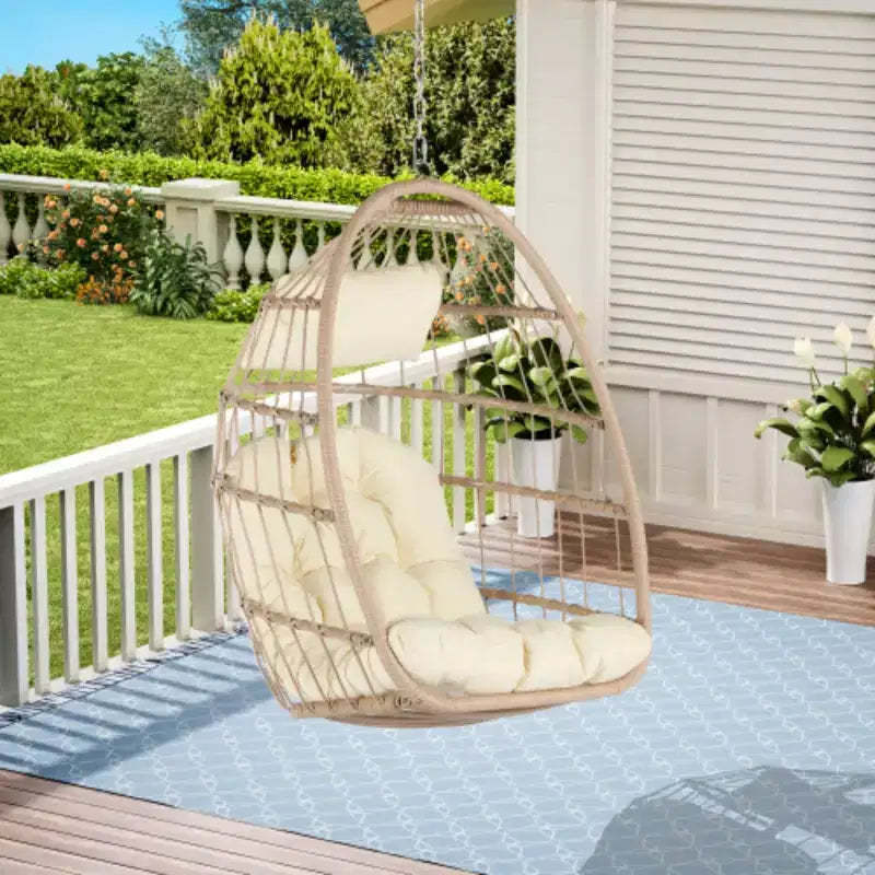 Outdoor Garden Rattan Egg Swing Chair Hanging Chair