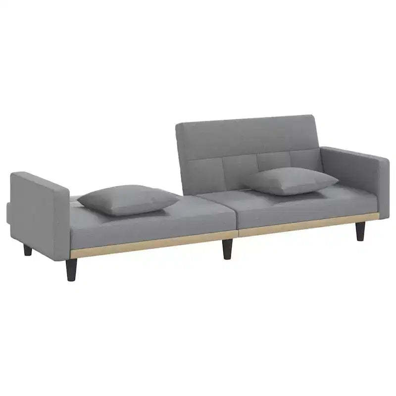 vidaXL Sofa Bed Loveseat Convertible Sofa Bed with Cushions for Studio Fabric - Light Gray