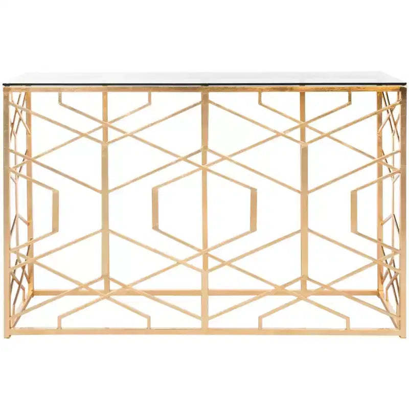Sean Gold Leaf Console Table - AMH8342A - Gold - Safavieh Couture