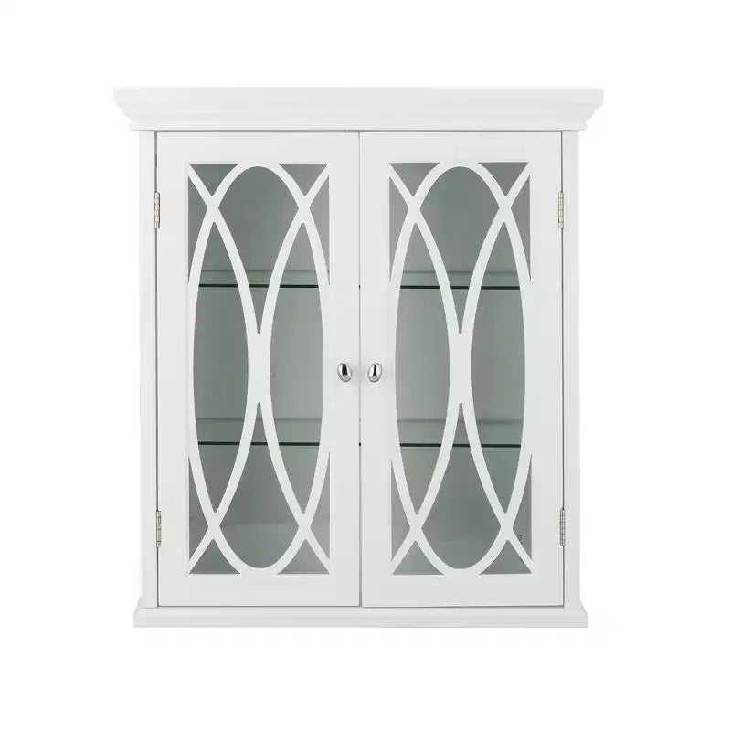 Teamson Home Florence 2 Door Wooden Removable Wall Cabinet with Adjustable Shelves, White