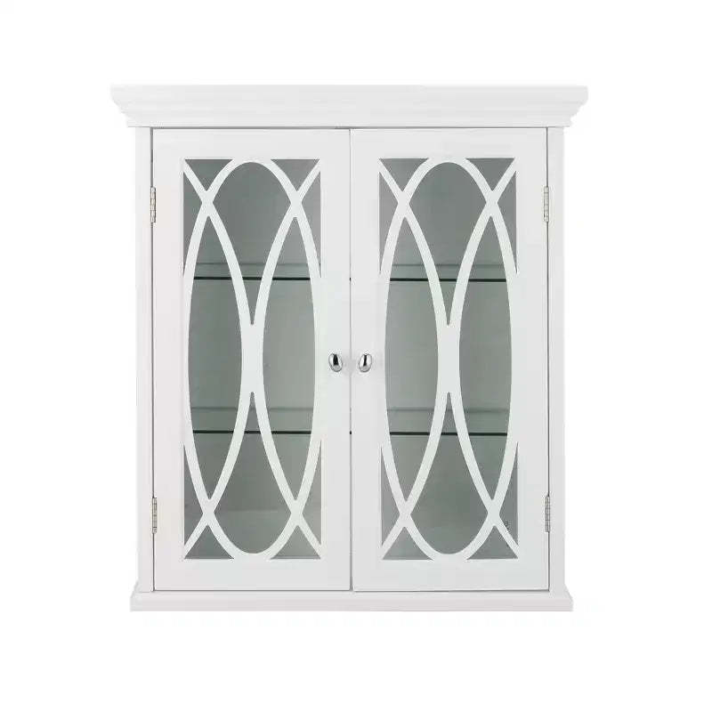 Teamson Home Florence 2 Door Wooden Removable Wall Cabinet with Adjustable Shelves, White
