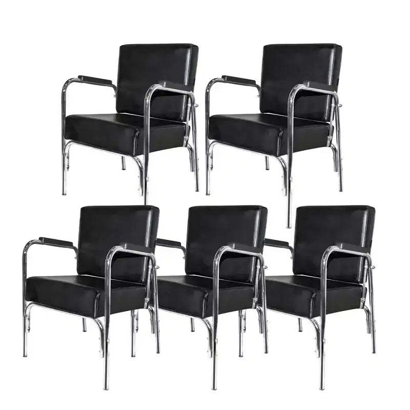 PureSana 5 Pack Chromium Ella Professional Auto Reclining Shampoo Chair with Washable Vinyl, High Density Foam Cushions, and Stainless Steel Frame