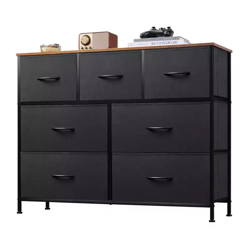 GALAXHERO 7 Drawer Dresser & TV Stand, Entertainment Center with Metal Frame, Media Console for 45 TVs, for Bedroom & Living Room