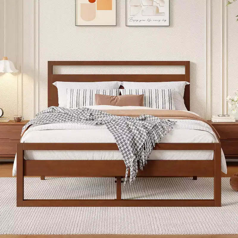 Christopher Knight Home Orinda Contemporary Minimalist Platform Bed with Open Headboard and Footboard