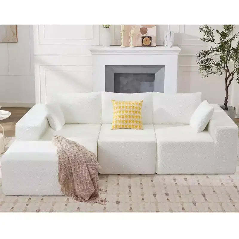 103 Modular Sectional Sofa, L Shaped Cloud Sectional Couch with Deep Seats, No Assembly Foam Couches, Upholstered Couches