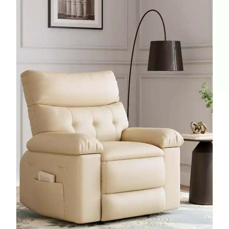 Recliner Chair with Heat & Massage  360 Swivel & Manual Rocking, Ergonomic Design with Remote & Cup Holders for Living Room