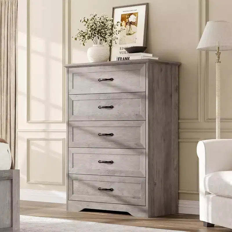 Whizmax Dresser for Bedroom with Drawers, Wood Drawer Dresser Chest of Drawers for Closet, Living Room, Hallway, Nursery, Kids Bedroom