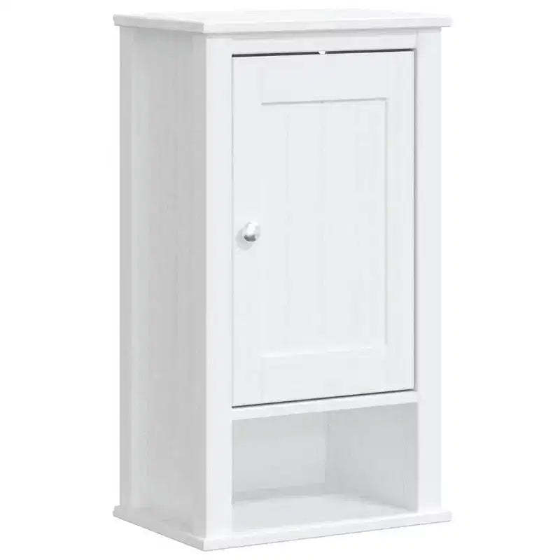 vidaXL Bathroom Wall Cabinet, Wall Mounted Medicine Cabinet with Doors, Storage Cabinet for Bathroom Laundry Room, Berg White Solid Wood Pine