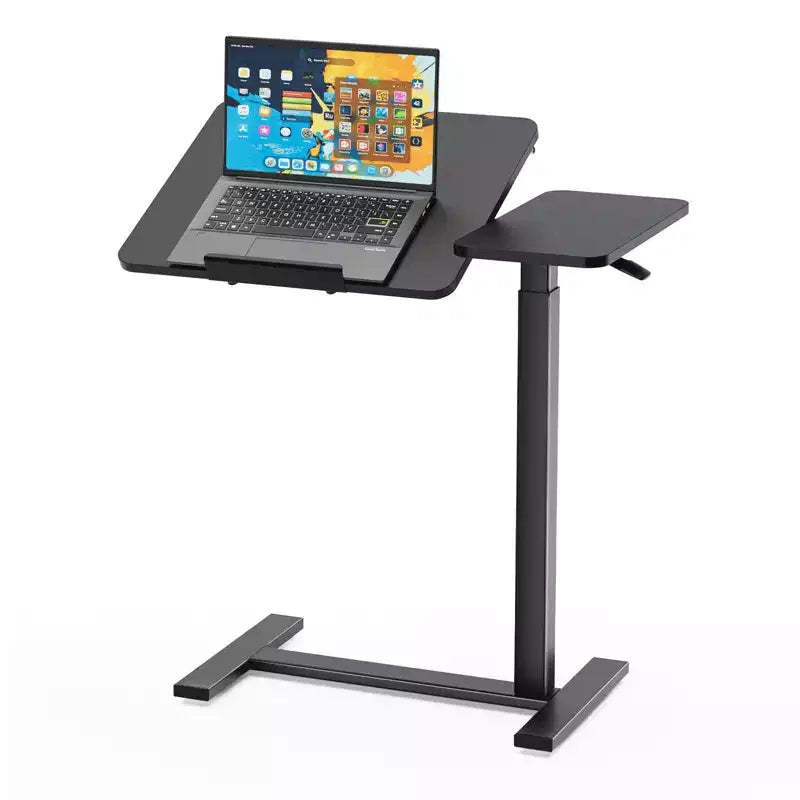 MAYEERTY Overbed Table with Wheels Adjustable Computer Desk Wood End Table