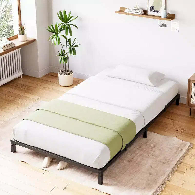 Whizmax 6 Inch Bed Frame No Box Spring Needed, Heavy Duty Metal Platform Bed Frame Twin Size for Bedroom Easy Assembly, Noise Free, Black