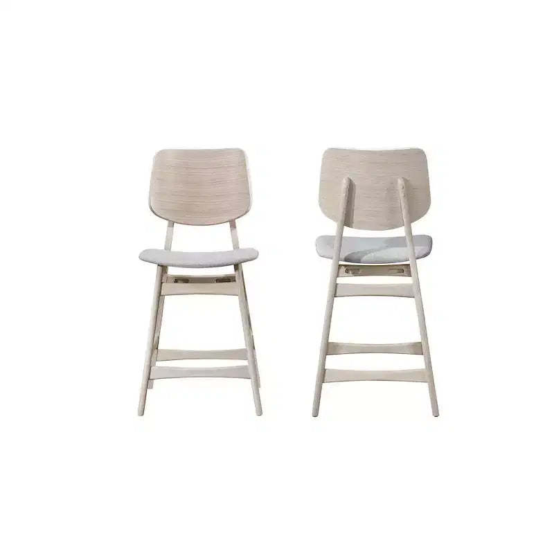 New Classic Furniture,Oscar Wood Counter Dining Chairs in White Ash (Set of 2)