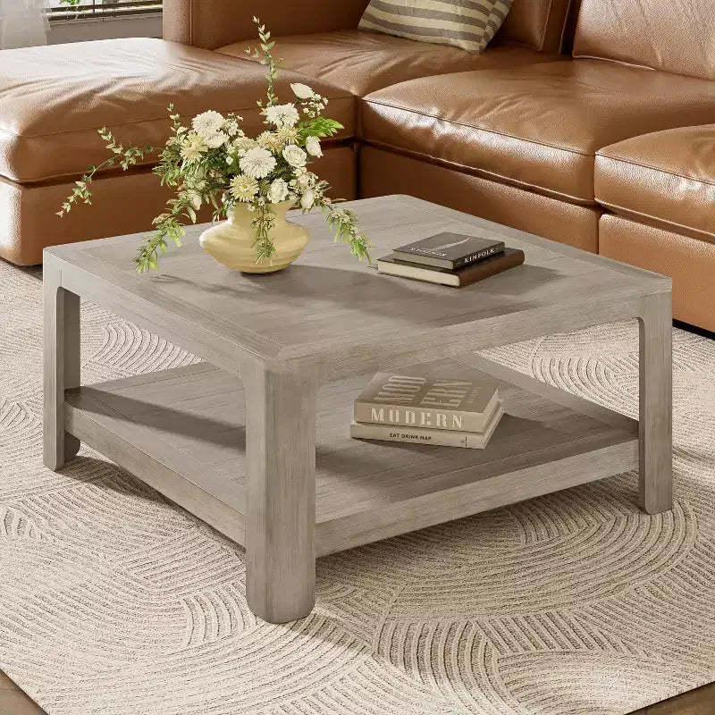 Christopher Knight Home Cletes Indoor Modern Double Layers Design Square Coffee Table