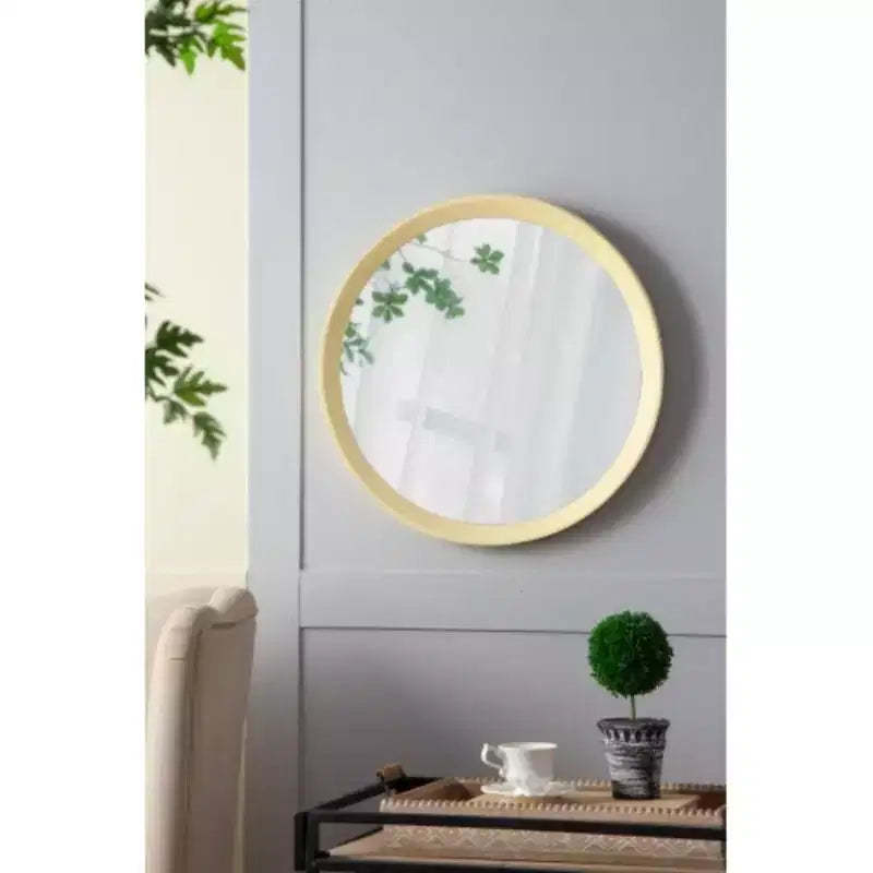 D20x1.5Transitional Decor Style Mango Wood Wall Mirror Wall Decor with Frame of Solid Mango Wood for Bathroom