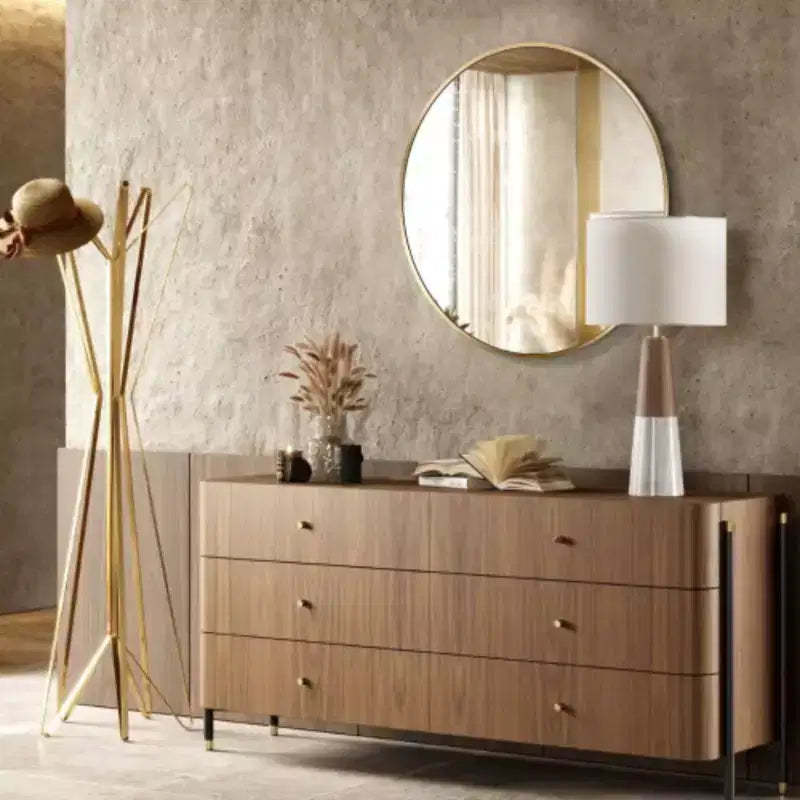 Gold 20 Inch Stylish Metal Round Bathroom Mirror with Durable Construction and Sleek Finish