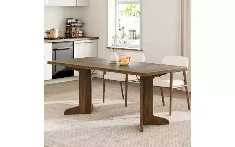 71 Large Dining Table for 6 to 8 People, Modern Dinner Table with Unique Wooden Legs, Rectangle Dining Table for Kitchen, Dining Room & Living Room