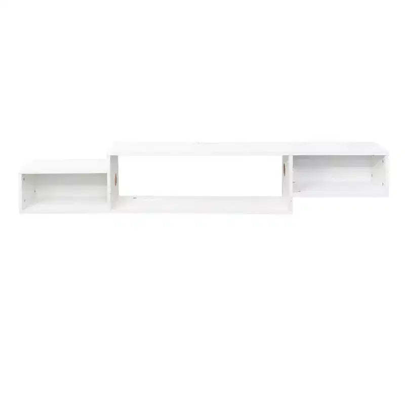 CLIHOME LED Wall Mounted Floating TV Stand, Decorative Storage Cabinets With Charging Station