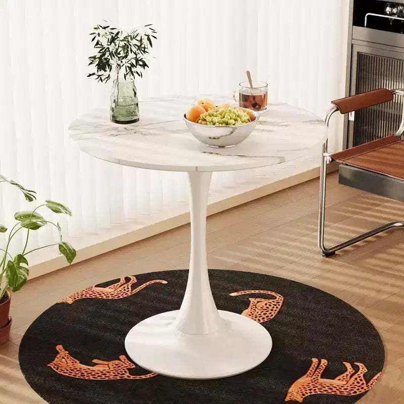Vatros Metal Base Small Dining Table Round Bistro Table for 2
