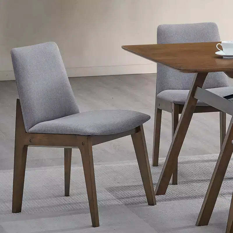 GDFStudio Lucia Modern Wood and Fabric Upholstered Dining Chair(Set of 2)