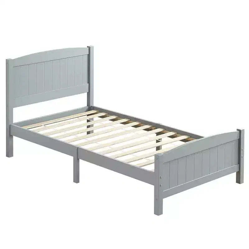 Karl Home Twin Size Solid Wood Bed Frame Gray