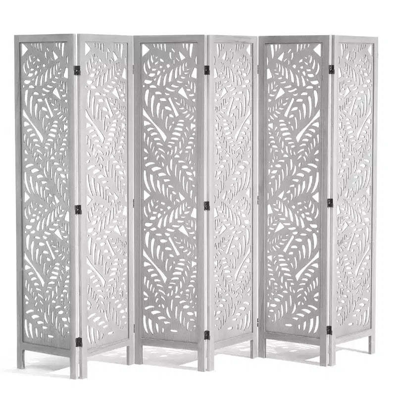 VEVOR Wood Room Divider, 6 Panel Wood Folding Privacy Screen, 66.9 Inches Tall Indoor Carved Partition Divider, Portable Decoration Screen