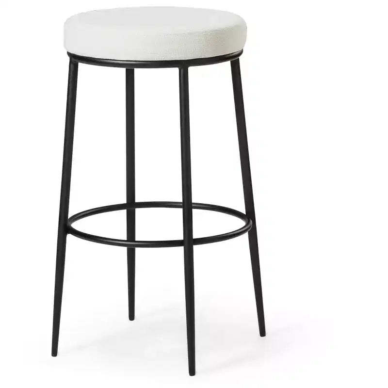 Maven Lane Stella Backless Metal Bar Stool with Fabric Upholstered Seat 31