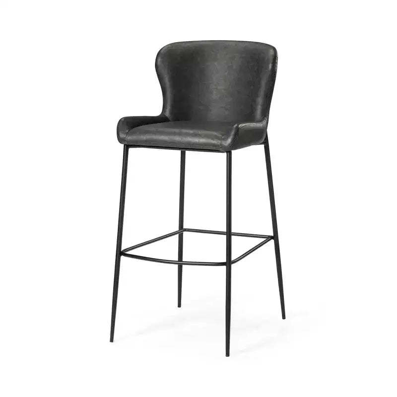Maven Lane Naomi Metal Bar Stool with Faux Leather 31