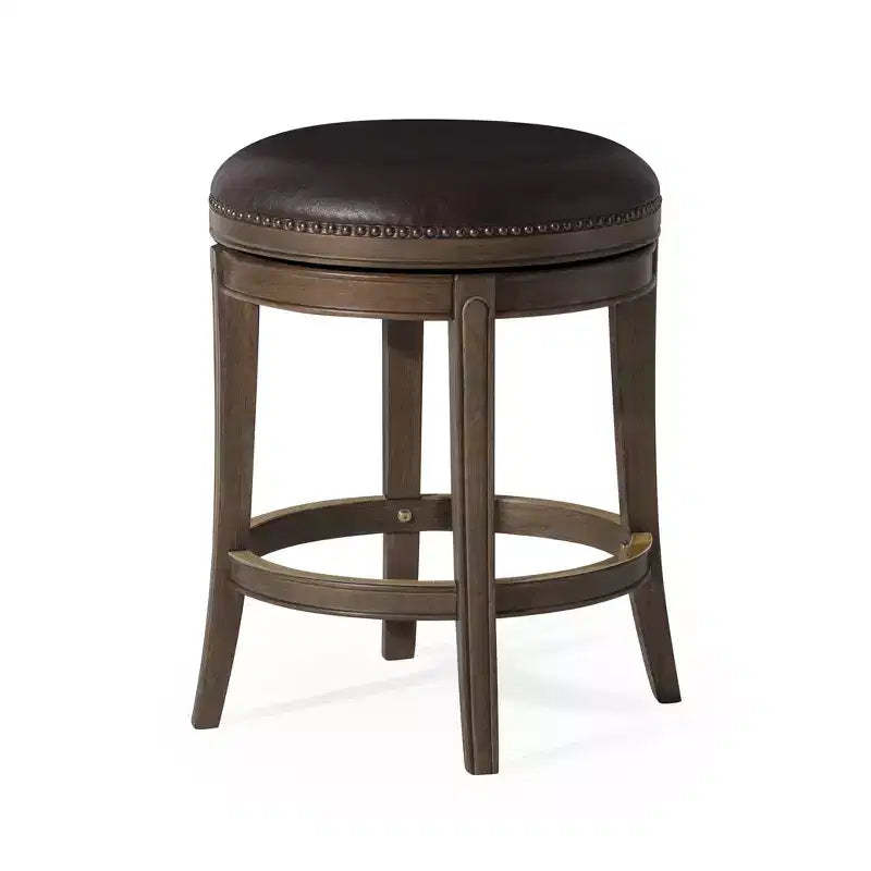 Maven Lane Alexander Backless Swivel Counter Stool with Faux Leather 27