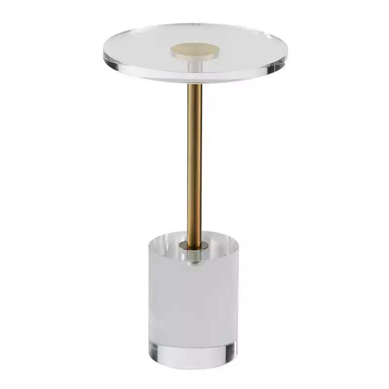 VEVOR Acrylic End Table, Acrylic Side Table with a Solid Base, 11.9 x 11.9 inch Round Tabletop, 21.4 inch High, for Living Room, Bedroom