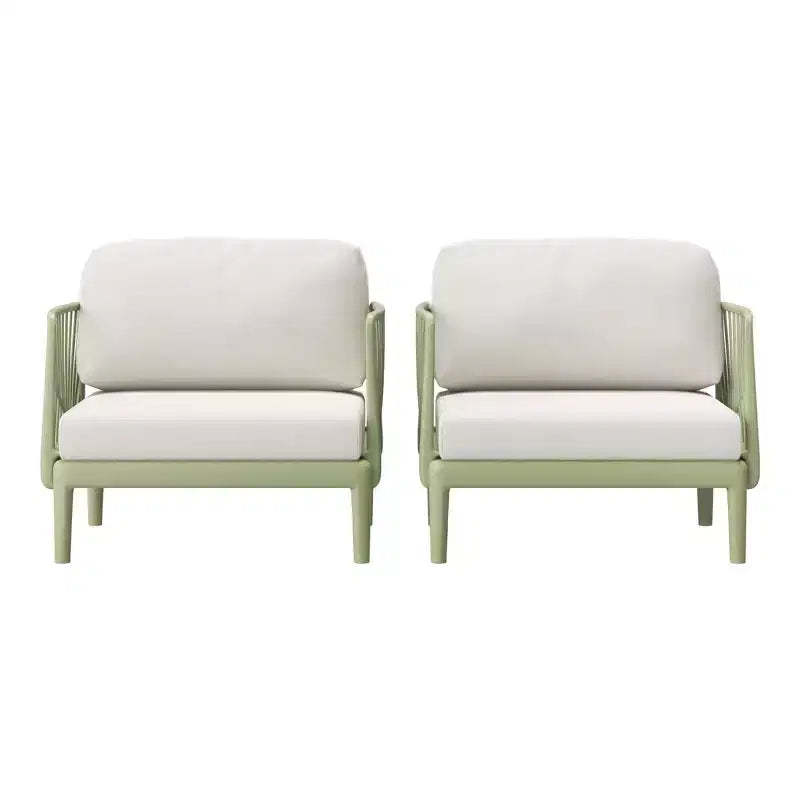 WestinTrends Playa Modern Outdoor Polypropylene Resin Deep Seating Patio Club Chair (Set of 2), Green