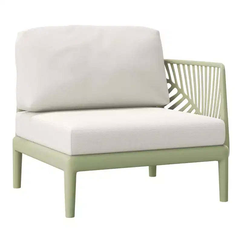 WestinTrends Playa Modern Outdoor Polypropylene Resin Right Arm Facing Deep Seating Sectional Chair, Green